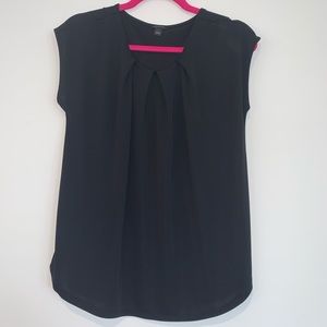 Ann Taylor Solid Black Business Casual Blouse